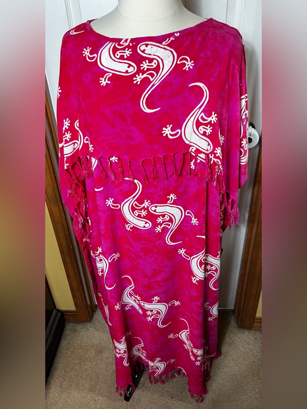 Swim Cover Dress Swim Cover Up Kaftan Dress Sarong Pink/Ivory Women’s One Size